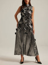 Load image into Gallery viewer, 🌸 Three-Dimensional Floral Sleeveless A-Line Dress
