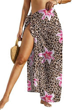 Load image into Gallery viewer, Sheer Chiffon High-Slit Swim Cover-Up Dress – Floral Print, One Size
