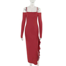 Load image into Gallery viewer, One Shoulder Dress : With Slit Dress
