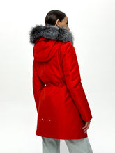 Load image into Gallery viewer, Roma Genuine Silver Fox Fur Rabbit Fur Insulated Parka in Red
