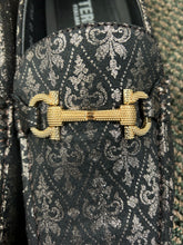 Load image into Gallery viewer, Terroni Italian Design Gold Saints Print Design Men's Slip-on Dress/Driver Shoes 8.5-13
