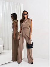 Load image into Gallery viewer, Elegant Women's Summer Two-Piece Set with Wide Pants - # GIAA232310001
