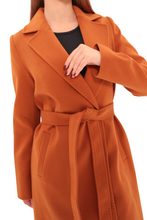 Load image into Gallery viewer, Windsor Classic Wraparound Cashmere Blend Overcoat in Cinnamon

