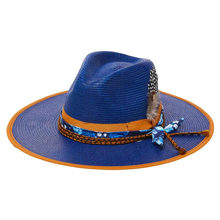 Load image into Gallery viewer, California Hats Aquamarine - Wide Brim Straw Fedora Hat

