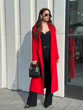 Load image into Gallery viewer, Astoria Classic Wraparound Wool Blend Overcoat in Red
