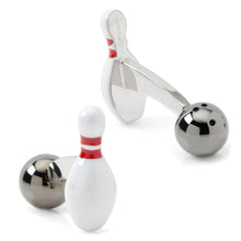 Load image into Gallery viewer, Bowling Pin &amp; Ball 3D Cufflinks
