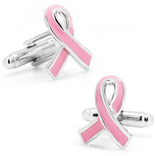 Load image into Gallery viewer, Pink Ribbon Breast Cancer Awareness Cufflinks
