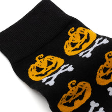 Load image into Gallery viewer, Bad To The Bone Pumpkin Black Men's Socks
