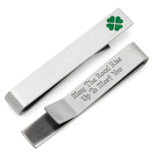 Load image into Gallery viewer, Green Clover Cufflinks and Tie Bar Gift Set
