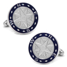 Load image into Gallery viewer, Blue Compass Cufflinks
