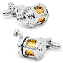 Load image into Gallery viewer, Fishing Reel Cufflinks
