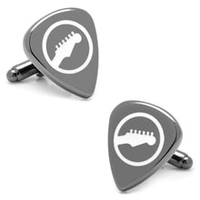 Load image into Gallery viewer, Black Guitar Pick Cufflinks
