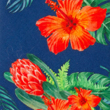 Load image into Gallery viewer, Tropical Hibiscus Men's Navy Tie
