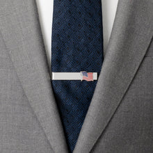 Load image into Gallery viewer, Waving American Flag Tie Bar
