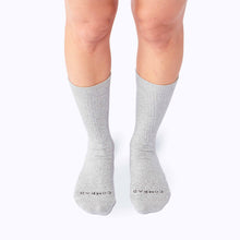 Load image into Gallery viewer, Combed Cotton Crew Socks - Heather Grey
