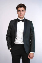 Load image into Gallery viewer, Pentagon Patterned Shawl Lapel Black Men Evening Jacket - Wessi
