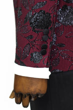 Load image into Gallery viewer, Floral Patterned Burgundy Men Dinner Jacket - Wessi
