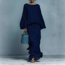 Load image into Gallery viewer, Women's Long Sleeve Top &amp; Irregular Hem Skirt Set | Elegant Solid Color 2-Piece in 4 Colors
