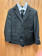 Load image into Gallery viewer, Kids World of USA Black Rhinestone 5-Piece Boys Suit
