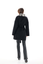 Load image into Gallery viewer, Genuine  French Orylag Fur Italian Cashmere Wool Coat 85cm
