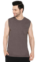 Load image into Gallery viewer, Mens Sleeveless T-Shirt with Pocket - A No Cling Comfort Fit Tank
