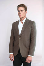 Load image into Gallery viewer, Plain Slim Fit Sport Brown Men Blazer - Wessi
