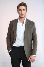 Load image into Gallery viewer, Plain Slim Fit Sport Brown Men Blazer - Wessi
