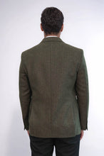 Load image into Gallery viewer, Houndstooth Wool Dark Green Men Blazer - Wessi
