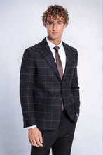 Load image into Gallery viewer, Plaid Wool Black Men Blazer - Wessi
