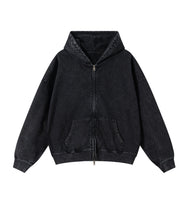 Load image into Gallery viewer, NOIR VINTAGE WASH ZIP HOODIE
