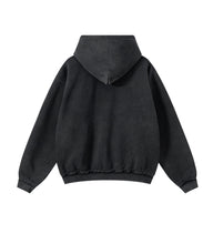 Load image into Gallery viewer, NOIR DISTRESSED ZIP HOODIE
