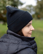 Load image into Gallery viewer, CS101 HAAKWEAR Traditional Silent Cuffed Beanie, Midnight Black
