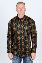 Load image into Gallery viewer, Men’s Legendary Aztec Cotton Spandex Modern Fit shirt - Black
