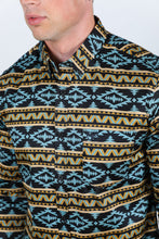Load image into Gallery viewer, Men’s Legendary Aztec Cotton Spandex Modern Fit shirt - Black
