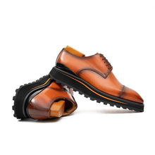 Load image into Gallery viewer, Calf leather dress three quarters derby shoes Brown
