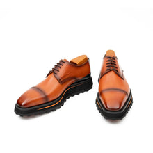 Load image into Gallery viewer, Calf leather dress three quarters derby shoes Brown
