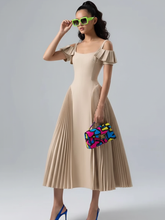 Load image into Gallery viewer, Camisole Backless Party Dress with Pleated and Patchwork Details For Women, SoHo, BYMANYC New York.
