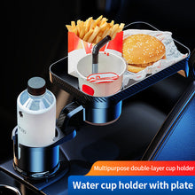Load image into Gallery viewer, Car 360-Degree Rotating Dinner Plate Car Beverage Coffee Burger Water Cup Small Table Rack
