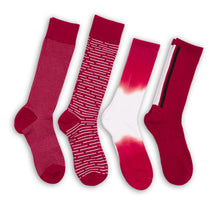 Load image into Gallery viewer, Cardinal / White Mixed Socks 4 Pack -B
