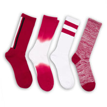 Load image into Gallery viewer, Cardinal / White Casual Socks 4 Pack
