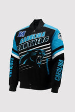 Load image into Gallery viewer, Carolina Panthers Full-Snap Twill Cotton Jacket
