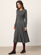 Load image into Gallery viewer, Cashmere Buttoned Panel Maxi Dress BREE
