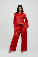 Load image into Gallery viewer, Celeste Vegan Quilted Leather Button-Up
