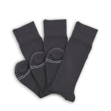 Load image into Gallery viewer, Asher 3-Pack - Charcoal Dress Socks
