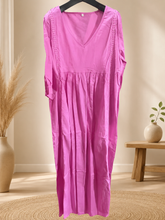 Load image into Gallery viewer, Women's V-Neck Dress – Lace Trim, Loose Fit, 7 Colors
