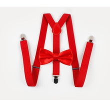 Load image into Gallery viewer, Cherry Red Suspenders &amp; Bow Tie
