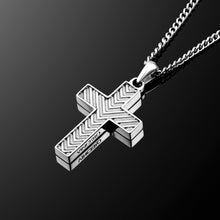 Load image into Gallery viewer, Chevron Cross Pendant - Silver
