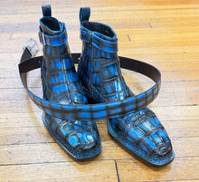 Load image into Gallery viewer, Style: Maurice Alligator Belt-Blue
