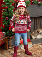 Load image into Gallery viewer, Children's Reindeer Jacquard Casual Pullover Christmas Sweater | NCS
