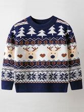 Load image into Gallery viewer, Children's Reindeer Jacquard Casual Pullover Christmas Sweater | NCS
